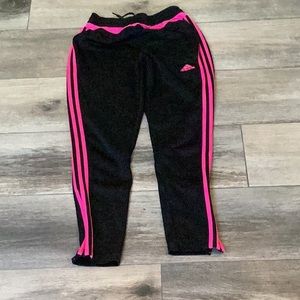 Adidas pink and black kids sweatpants, US size Medium